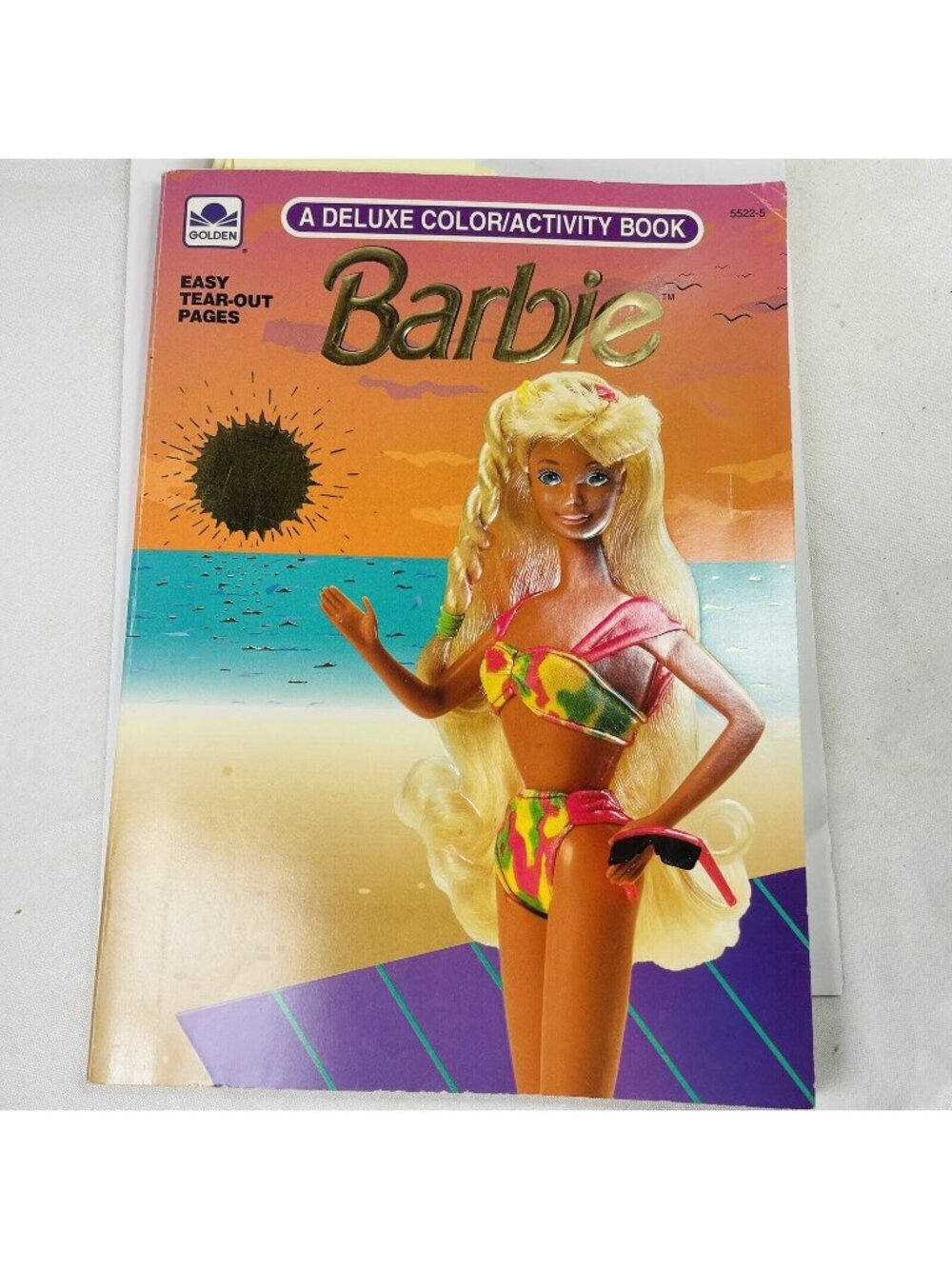 1991 Golden Barbie Doll Deluxe Color Beach Seashore Scientist Coloring Book